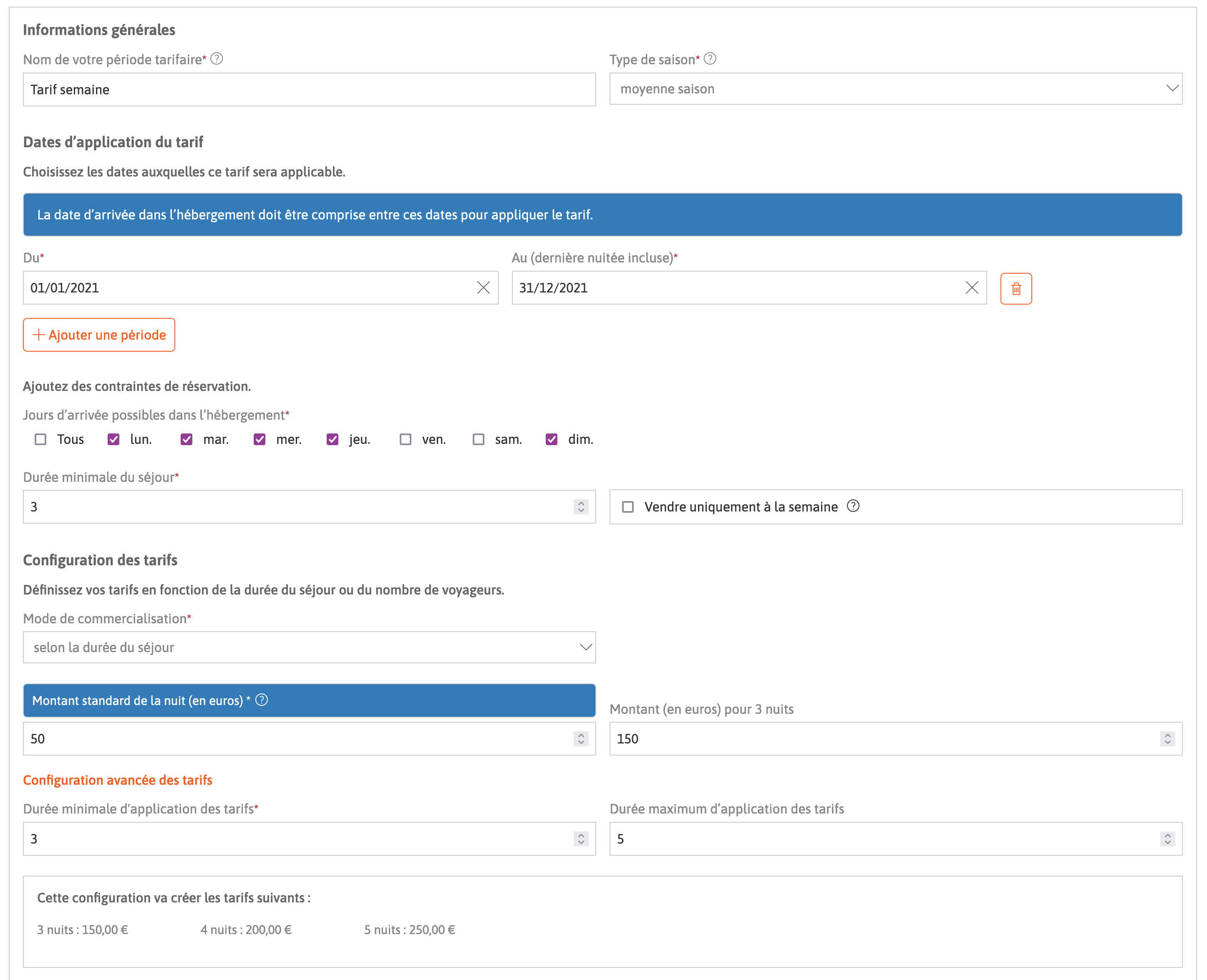 Formulaire exemple 3 tarif semaine.