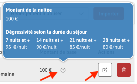 Formulaire de création de tarifs vide.