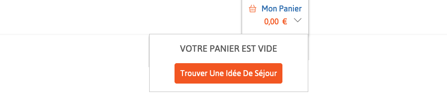 Capture d'écran Widget panier vide.